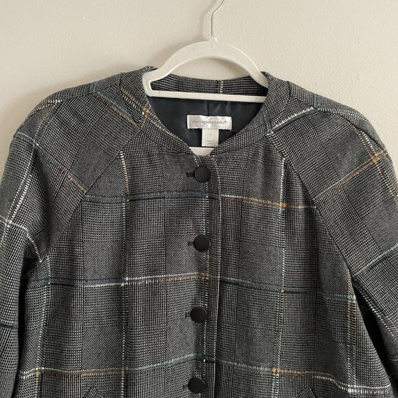 Christopher & Banks Women Sz S Plaid Button Front Bomber Style Lined Jacket NWT - Picture 5 of 12